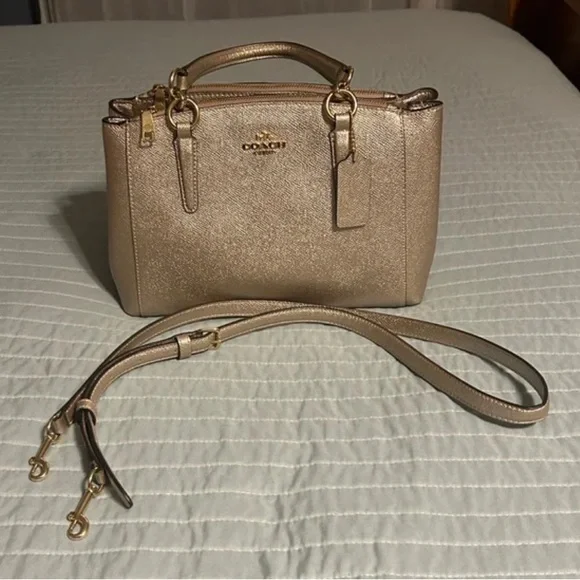 Coach Metallic Gold Satchel - Picture 4 of 9